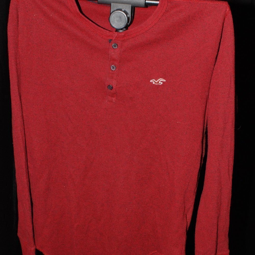 Waffle Gorpcore Hollister California Mens Medium Dark Red long sleeve shirt
